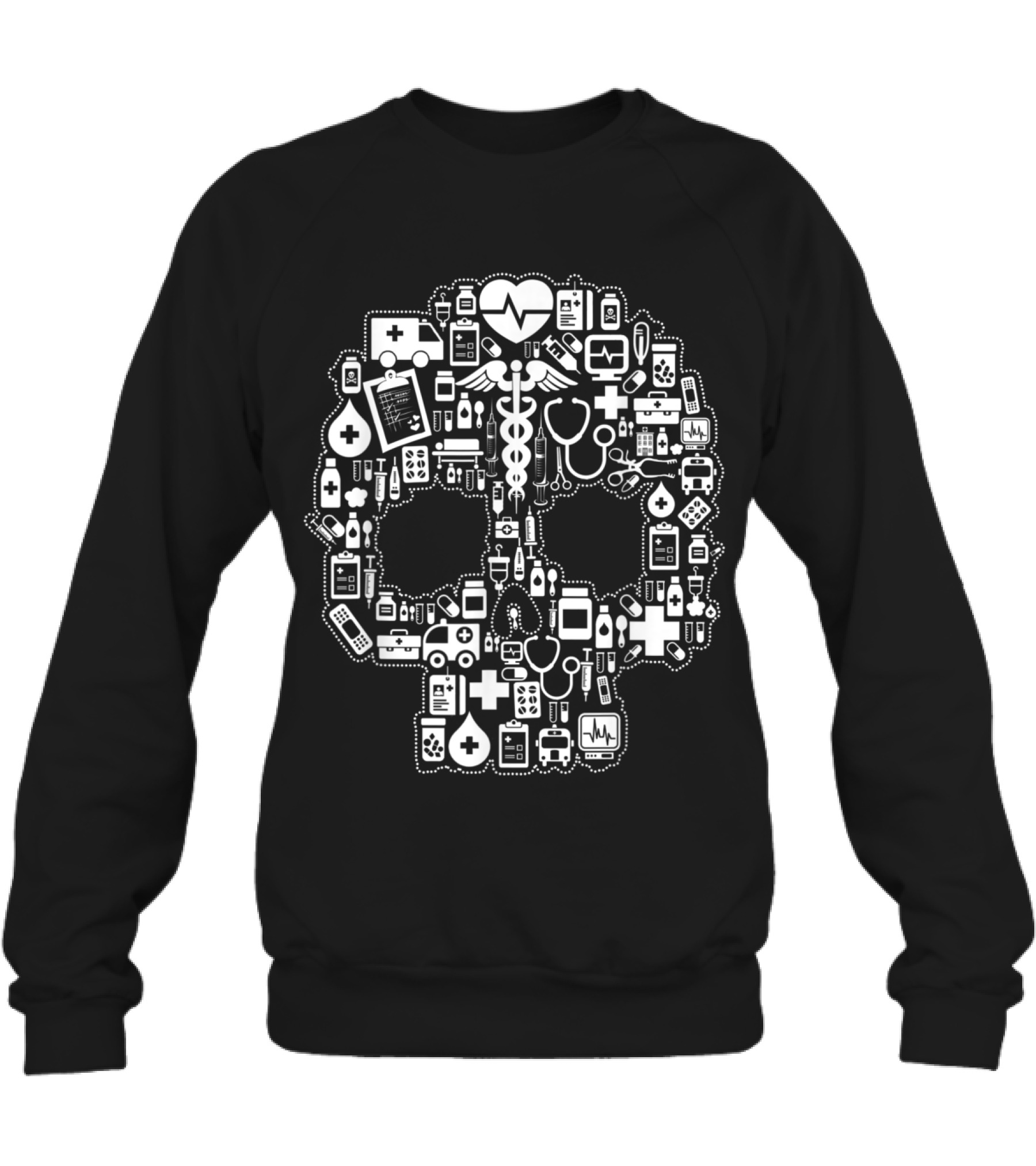Nurse Sugar Skull Crewneck Sweatshirt 
