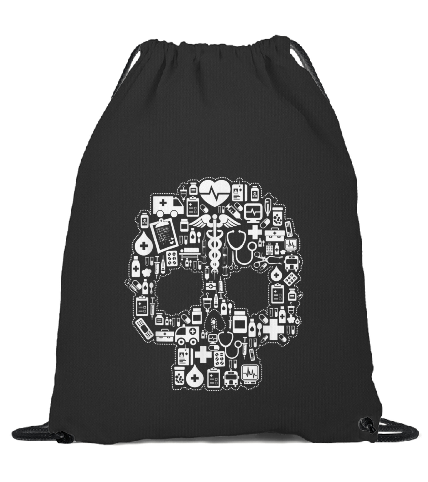 Nurse Sugar Skull Drawstring Bag 