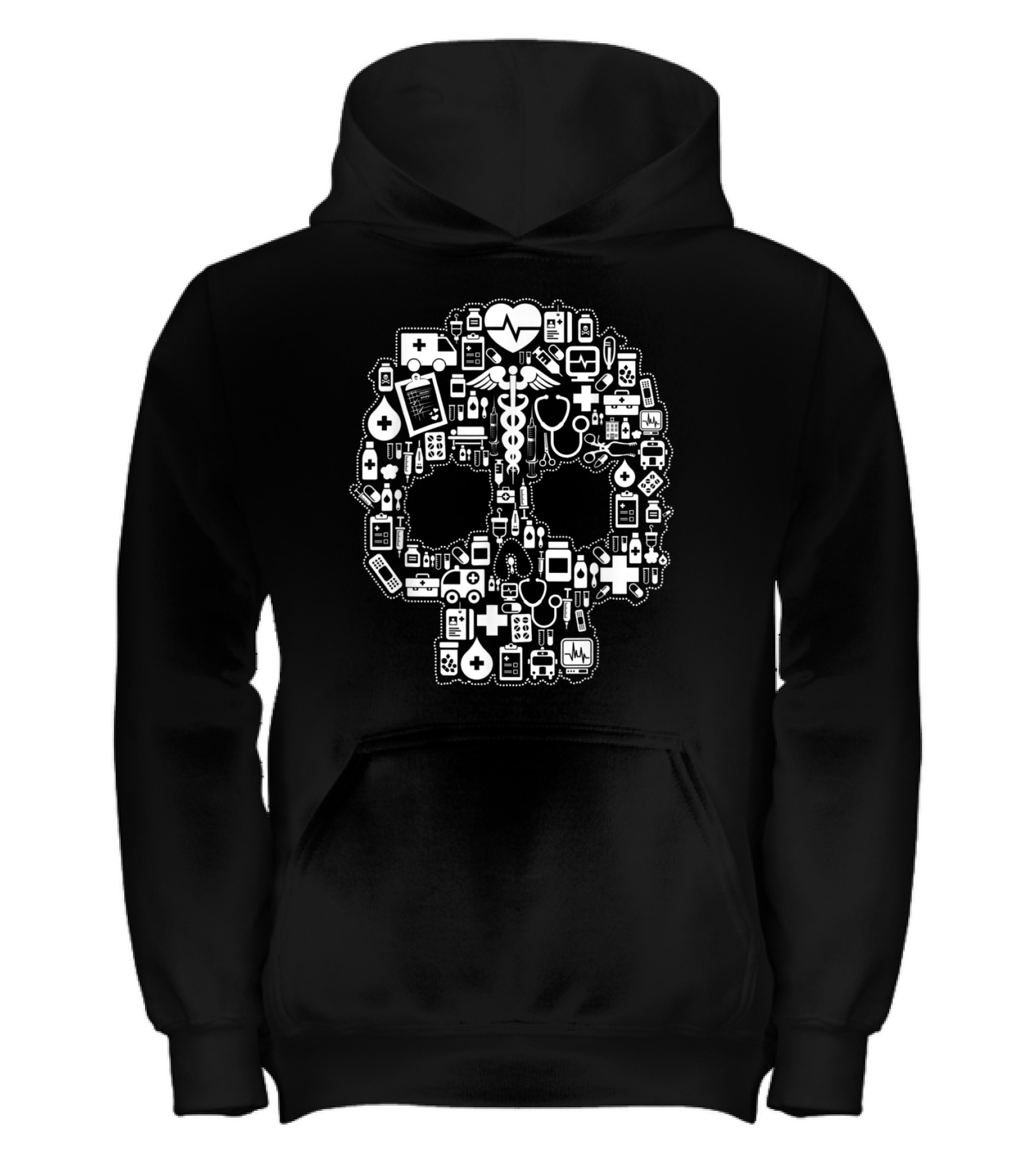 Nurse Sugar Skull Kids Hoodie