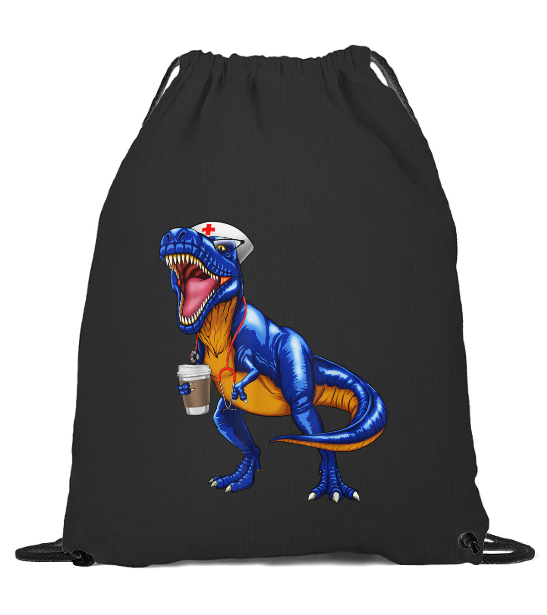 Nursesaurus T rex Coffee T Nurse Sauru Drawstring Bag