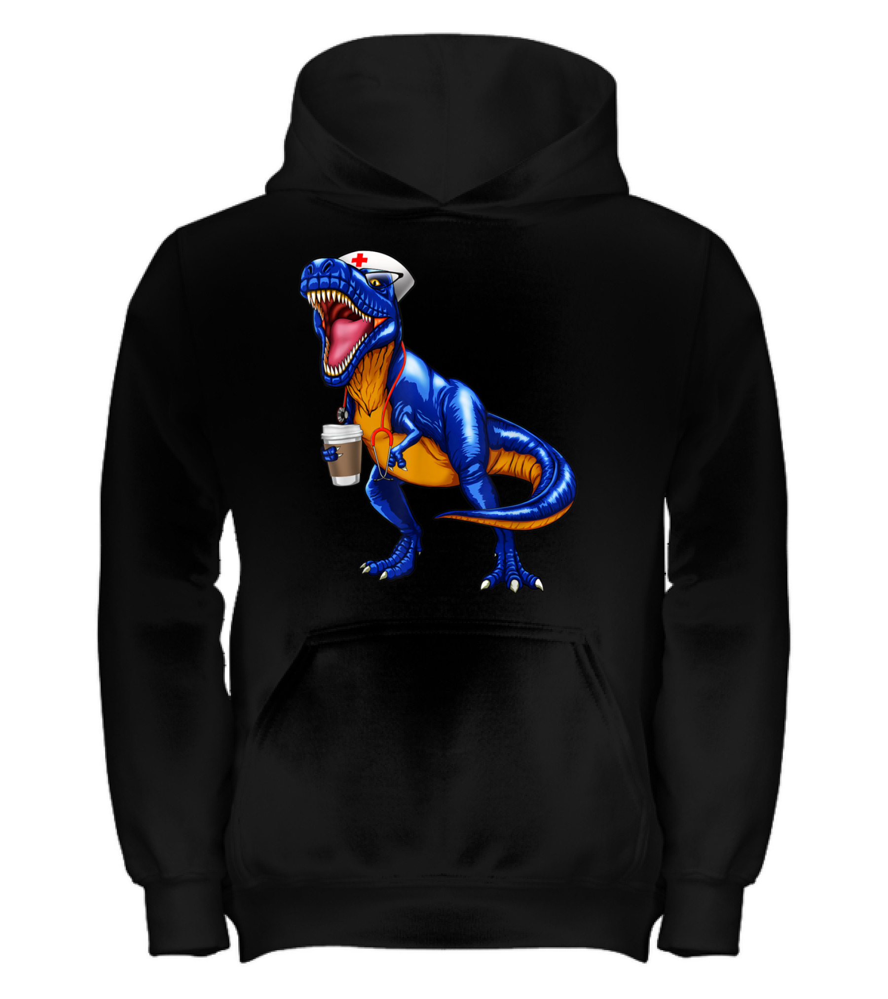 Nursesaurus T rex Coffee T Nurse Sauru Kids Hoodie