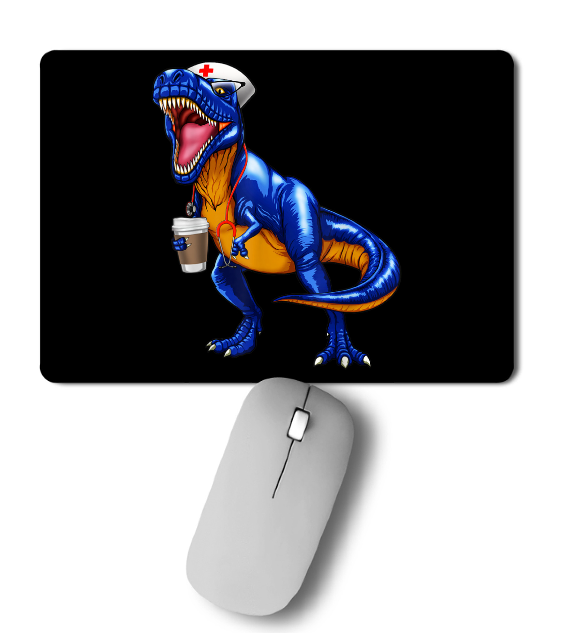 Nursesaurus T rex Coffee T Nurse Sauru Mousepad