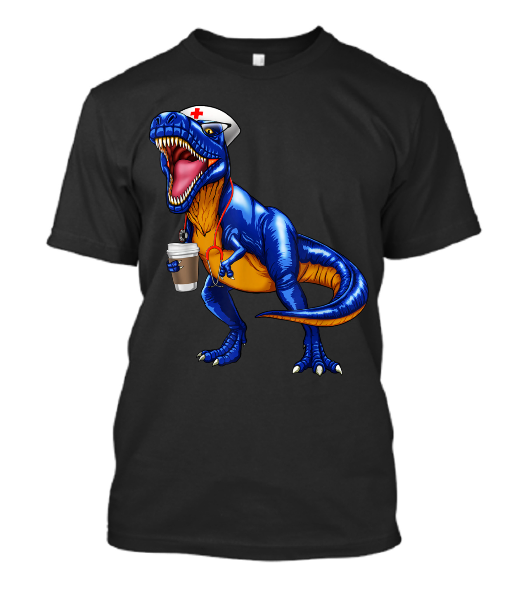Nursesaurus T rex Coffee T Nurse Sauru T-Shirt