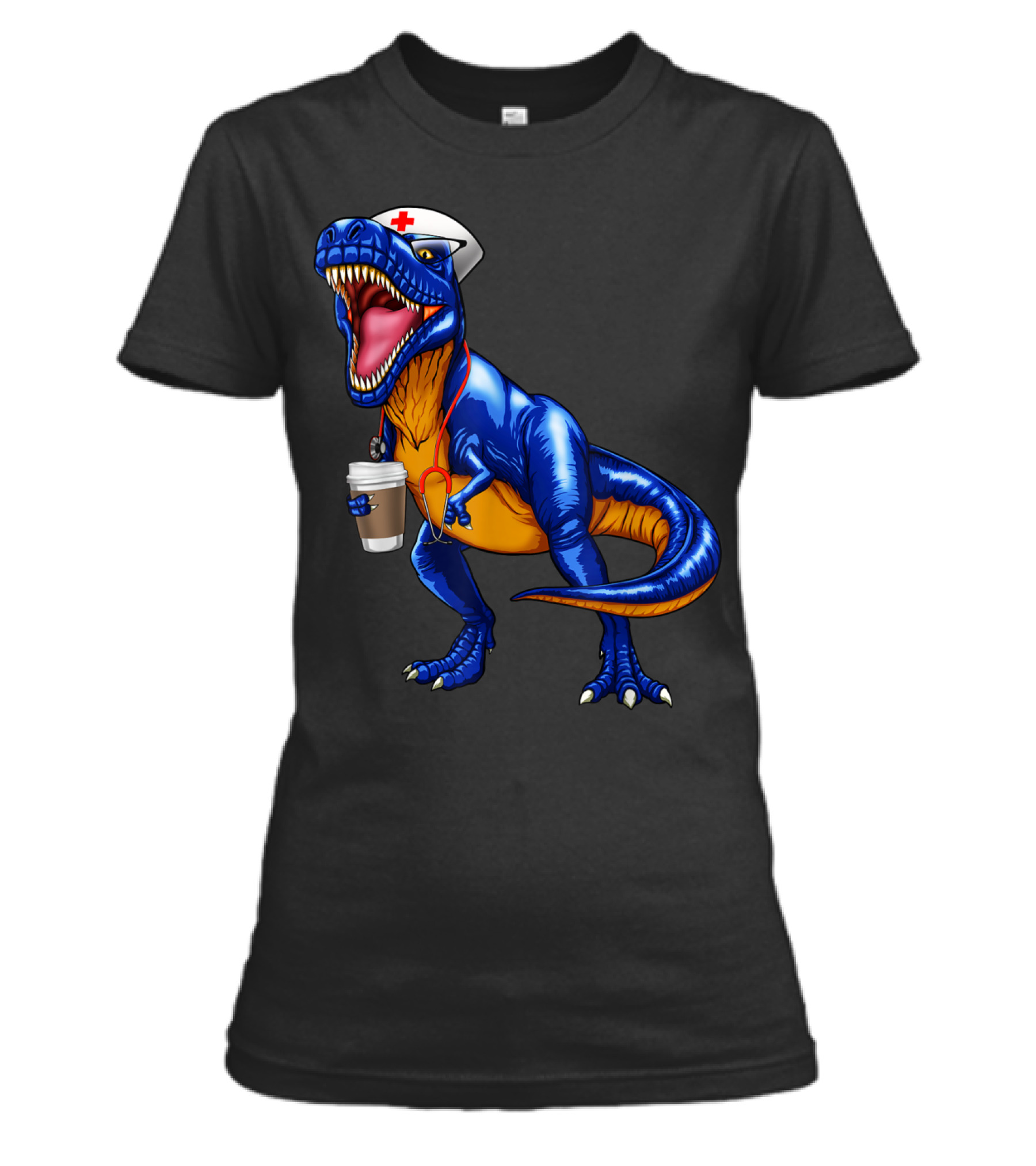 Nursesaurus T rex Coffee T Nurse Sauru Womens T-Shirt