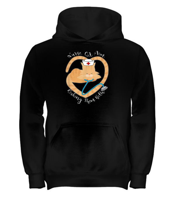 Nurse - Cat Mom - Rocking Them Both Funny Kids Hoodie Nurse - Cat Mom - Rocking Them Both Funny Kids Hoodie