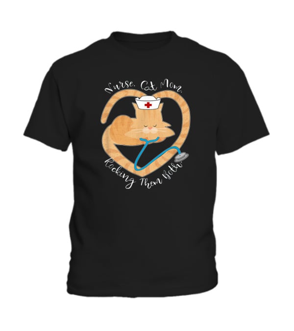 Nurse - Cat Mom - Rocking Them Both Funny Toddler T-Shirt Nurse - Cat Mom - Rocking Them Both Funny Toddler T-Shirt