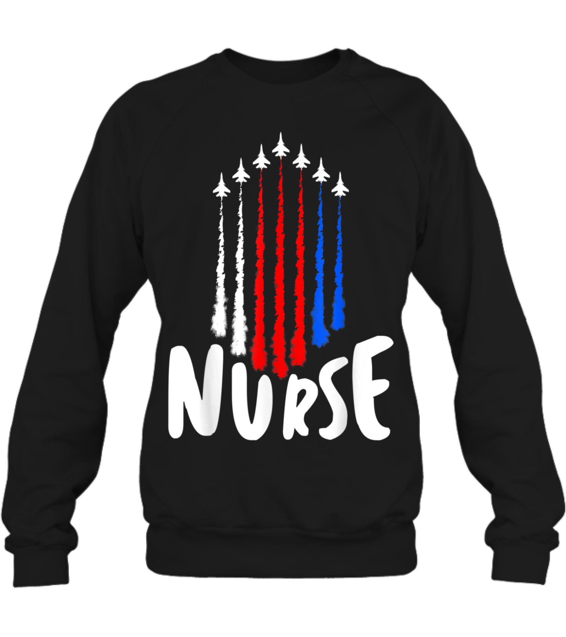 Nurse 4th of July American Flag Pat Crewneck Sweatshirt
