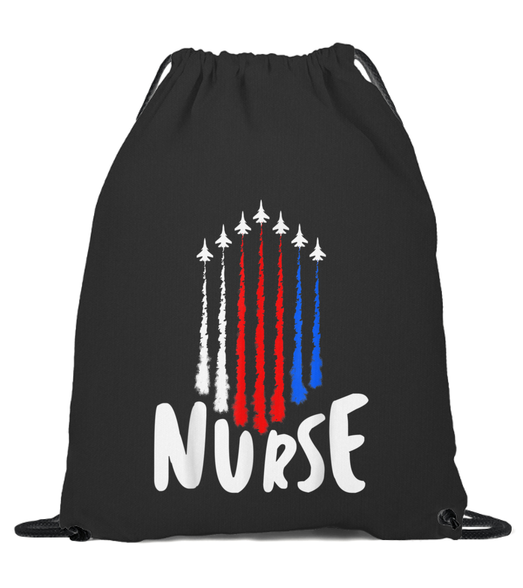Nurse 4th of July American Flag Pat Drawstring Bag