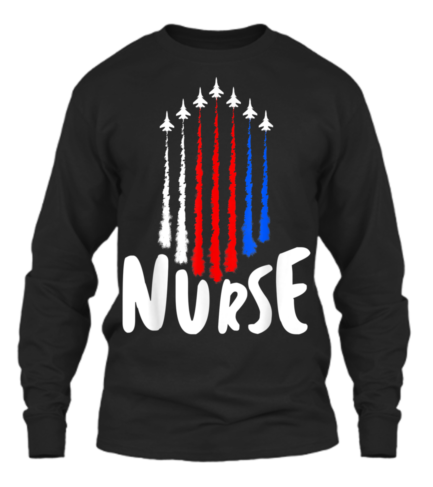 Nurse 4th of July American Flag Pat Unisex Long Sleeve