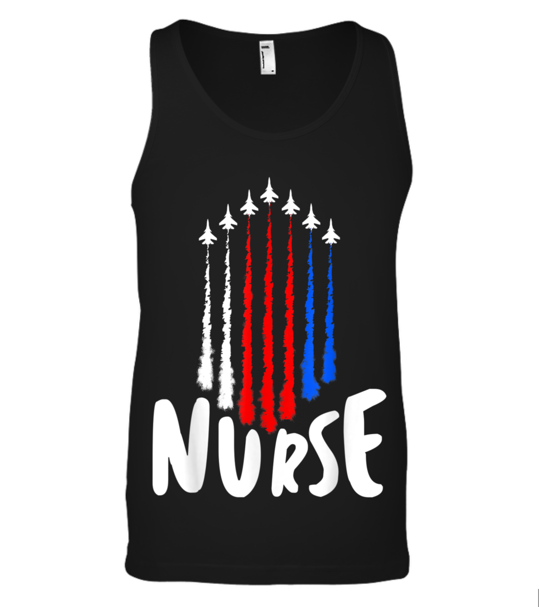 Nurse 4th of July American Flag Pat Tank Top
