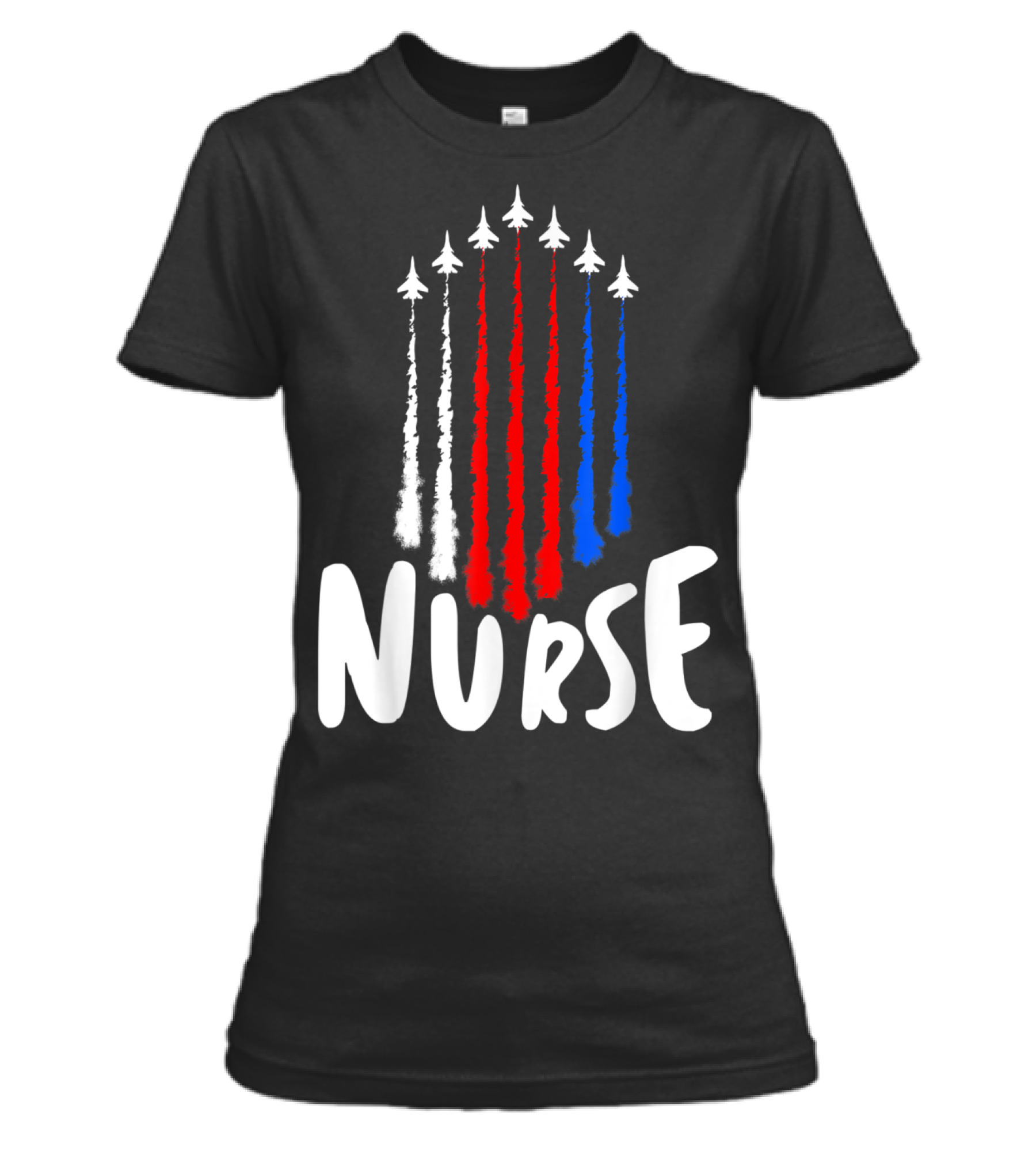 Nurse 4th of July American Flag Pat Womens T-Shirt