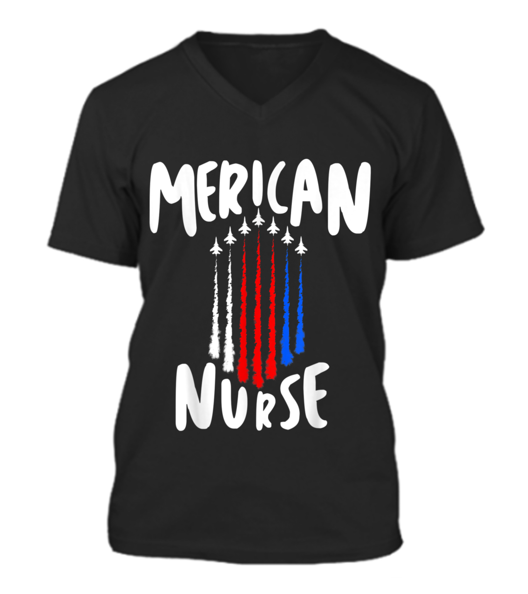Nurse 4th of July Red White Blue Ai V-Neck Unisex T-Shirt