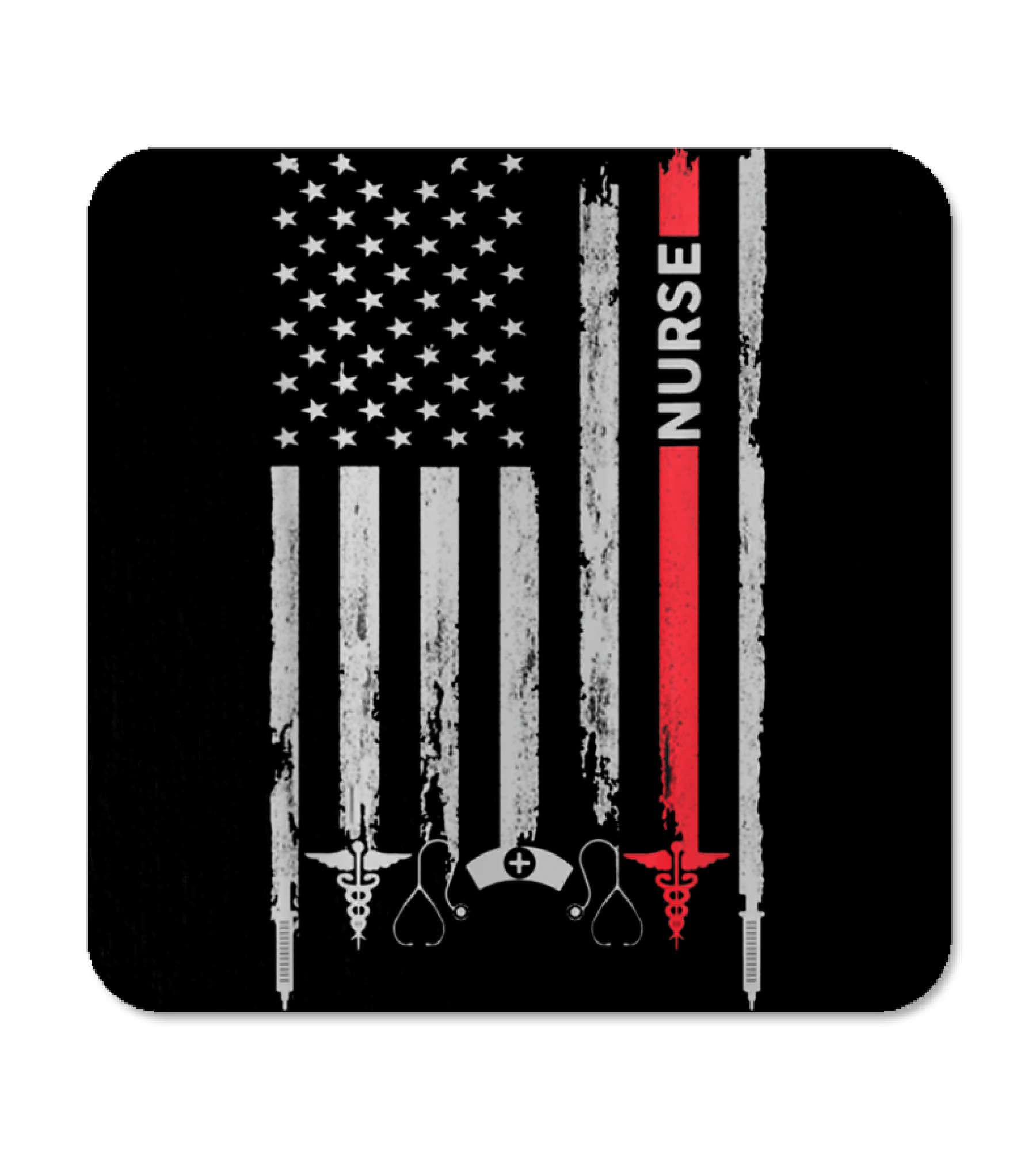 Nurse American Flag T Gif Coaster 
