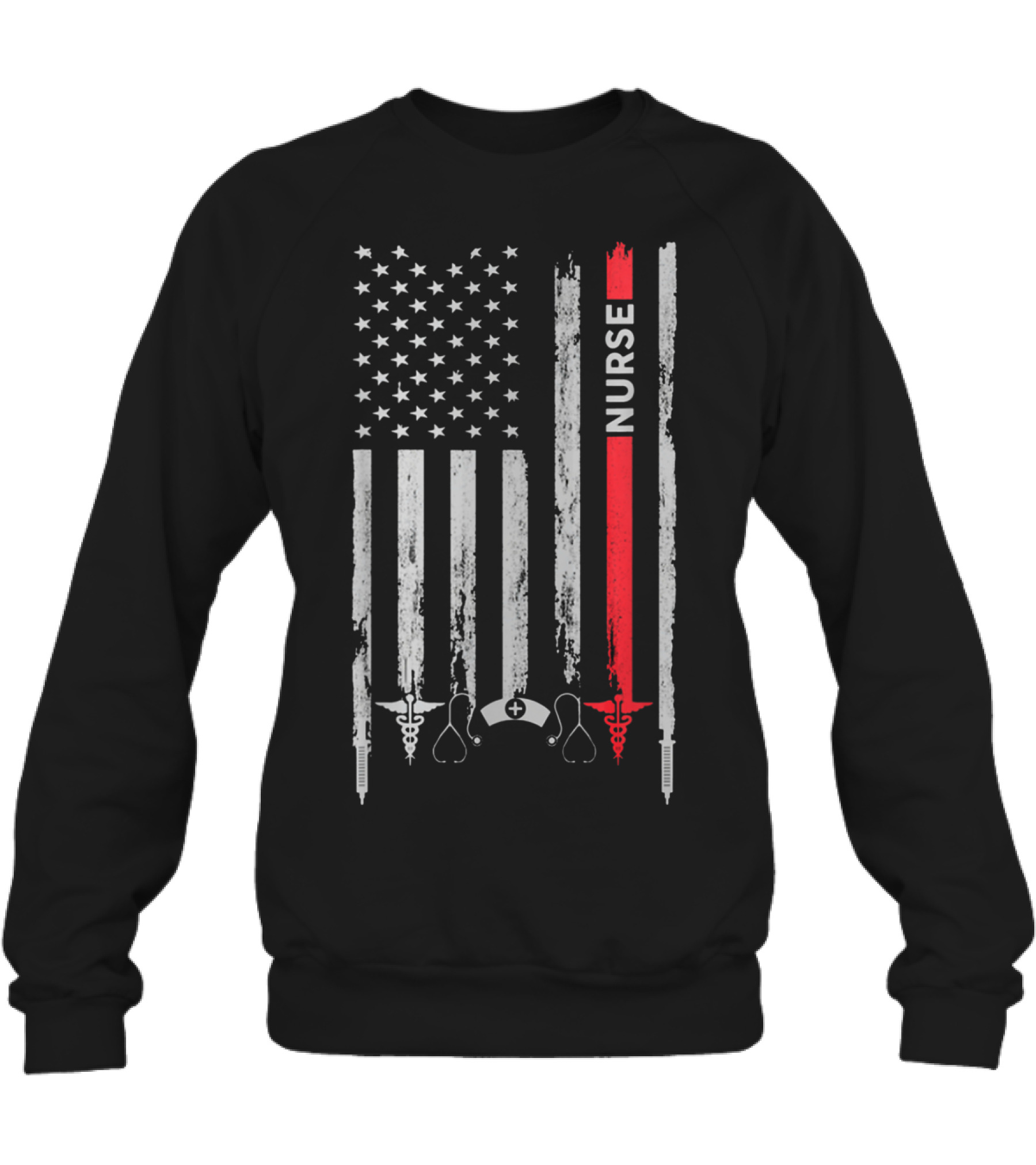 Nurse American Flag T Gif Crewneck Sweatshirt