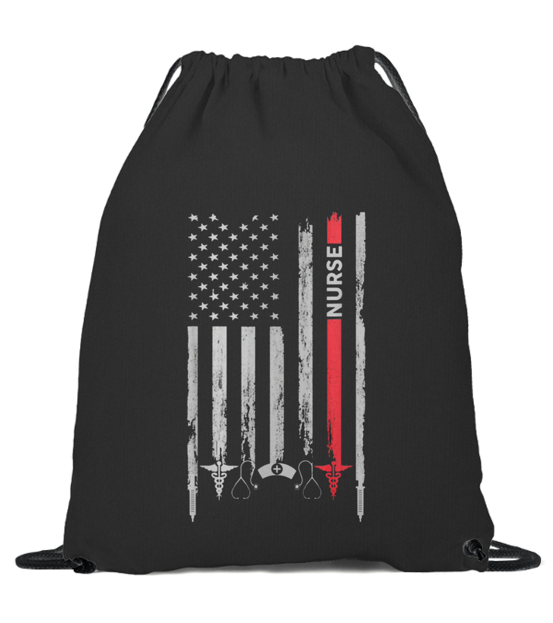 Nurse American Flag T Gif Drawstring Bag