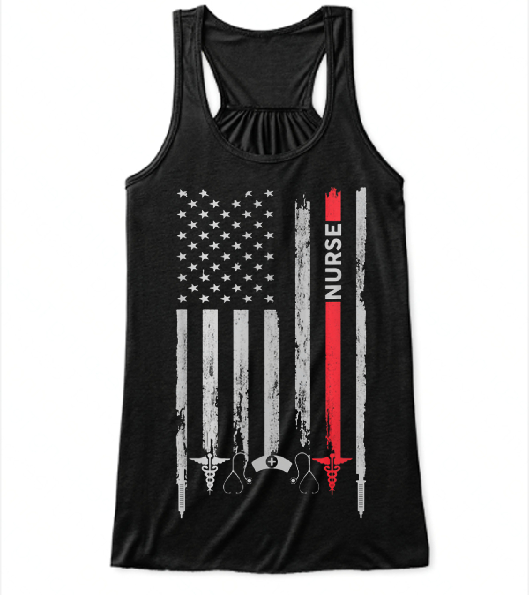 Nurse American Flag T Gif Flowy Tank Top