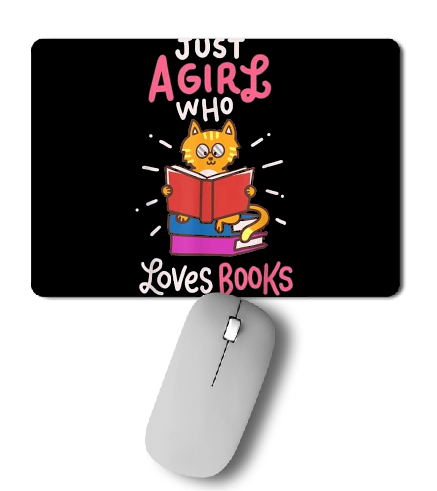 Book Lover Bookworm Reader Reading Cat Mousepad Book Lover Bookworm Reader Reading Cat Mousepad