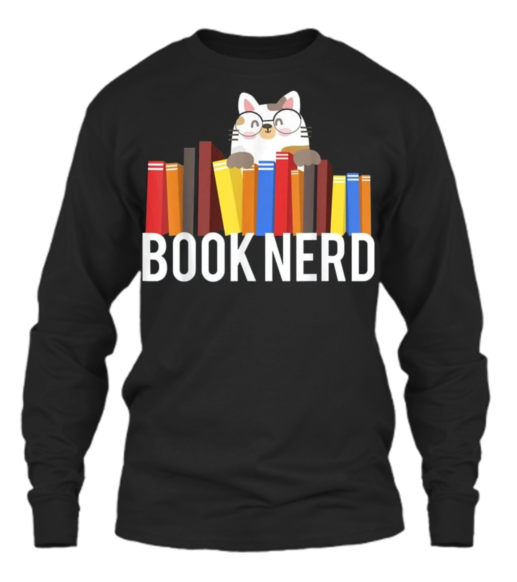 Book Nerd Cat Lovers Cute...Unisex Long Sleeve 