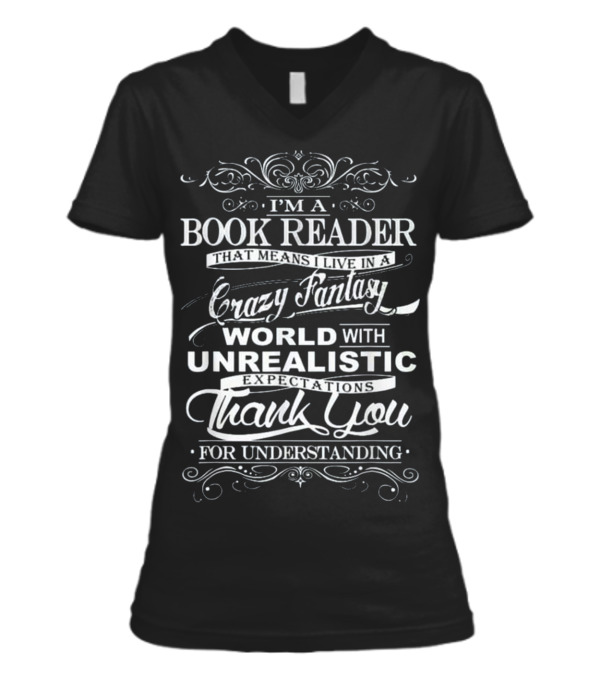 Book Reader - I'm Book Reader Gift V-Neck Womens T-Shirt Book Reader - I'm Book Reader Gift V-Neck Womens T-Shirt