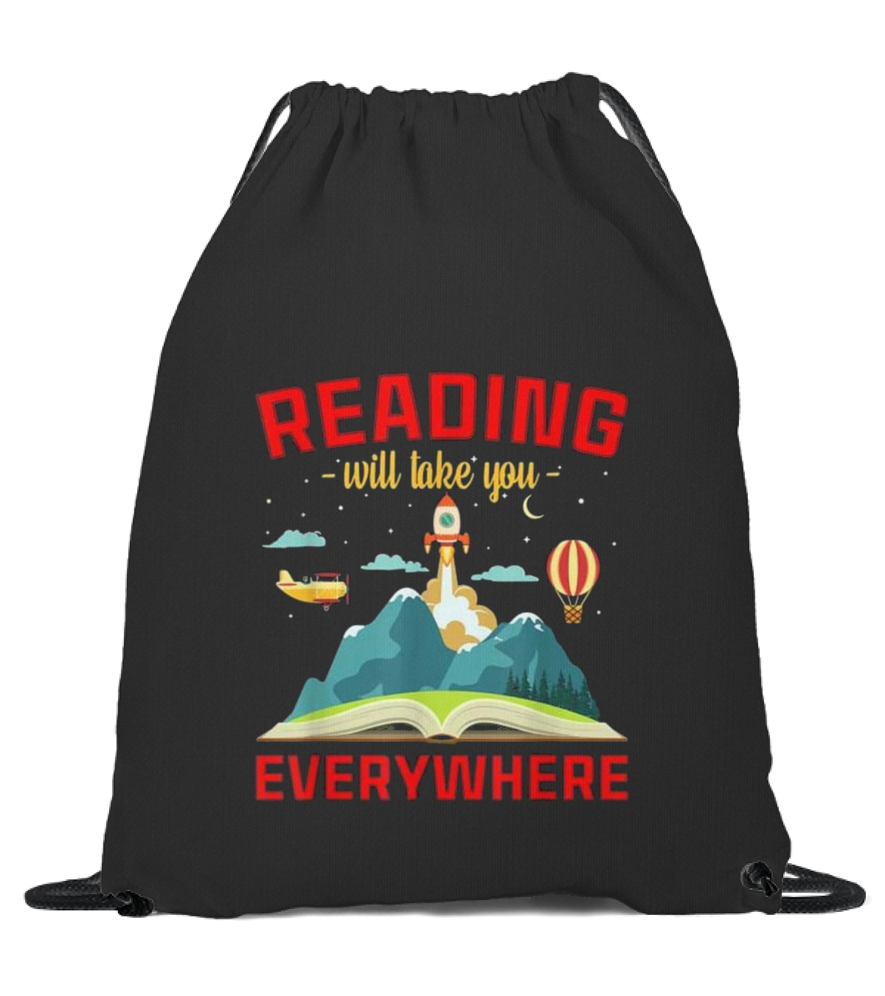 Book Reading Reading Will Take You Drawstring Bag