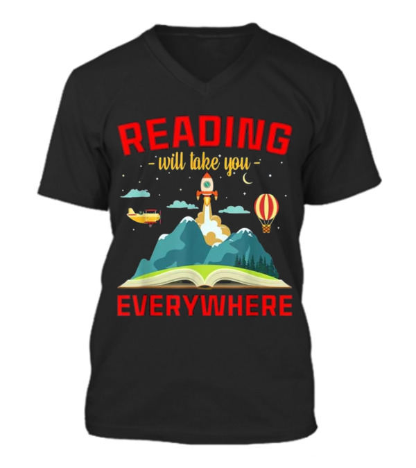Book Reading Reading Will Take You V-Neck Unisex T-Shirt Book Reading Reading Will Take You V-Neck Unisex T-Shirt