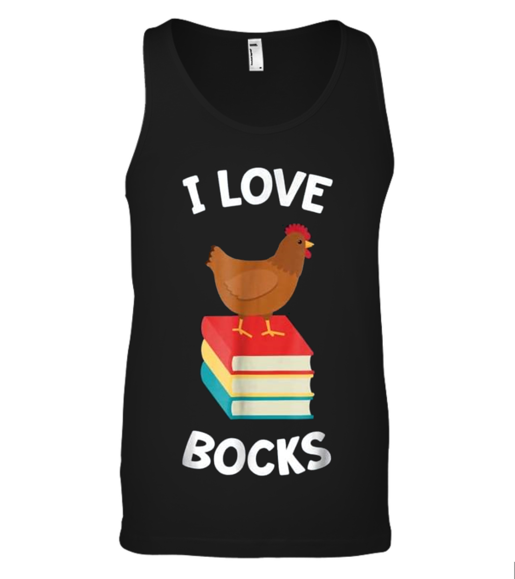 Book Funny Chicken Reading I Love Bock Tank Top