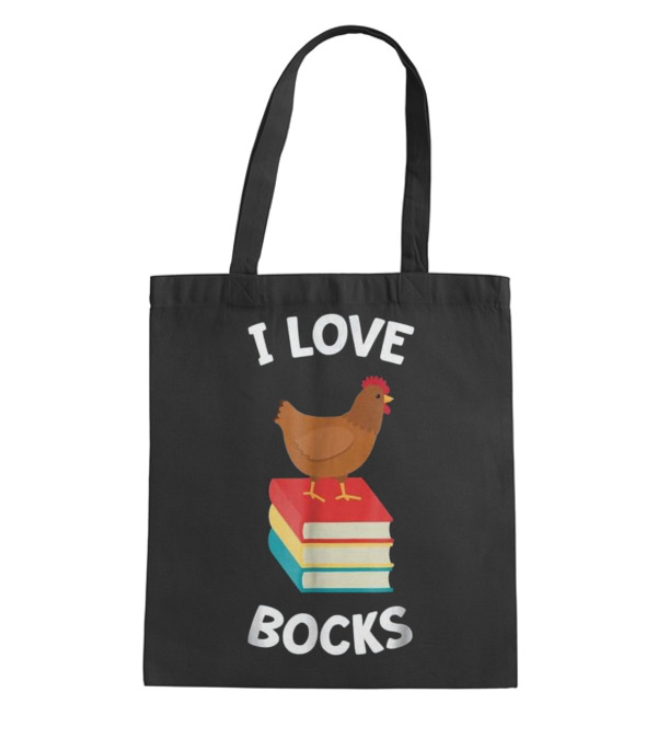 Book Funny Chicken Reading I Love Bock Tote Bag Book Funny Chicken Reading I Love Bock Tote Bag