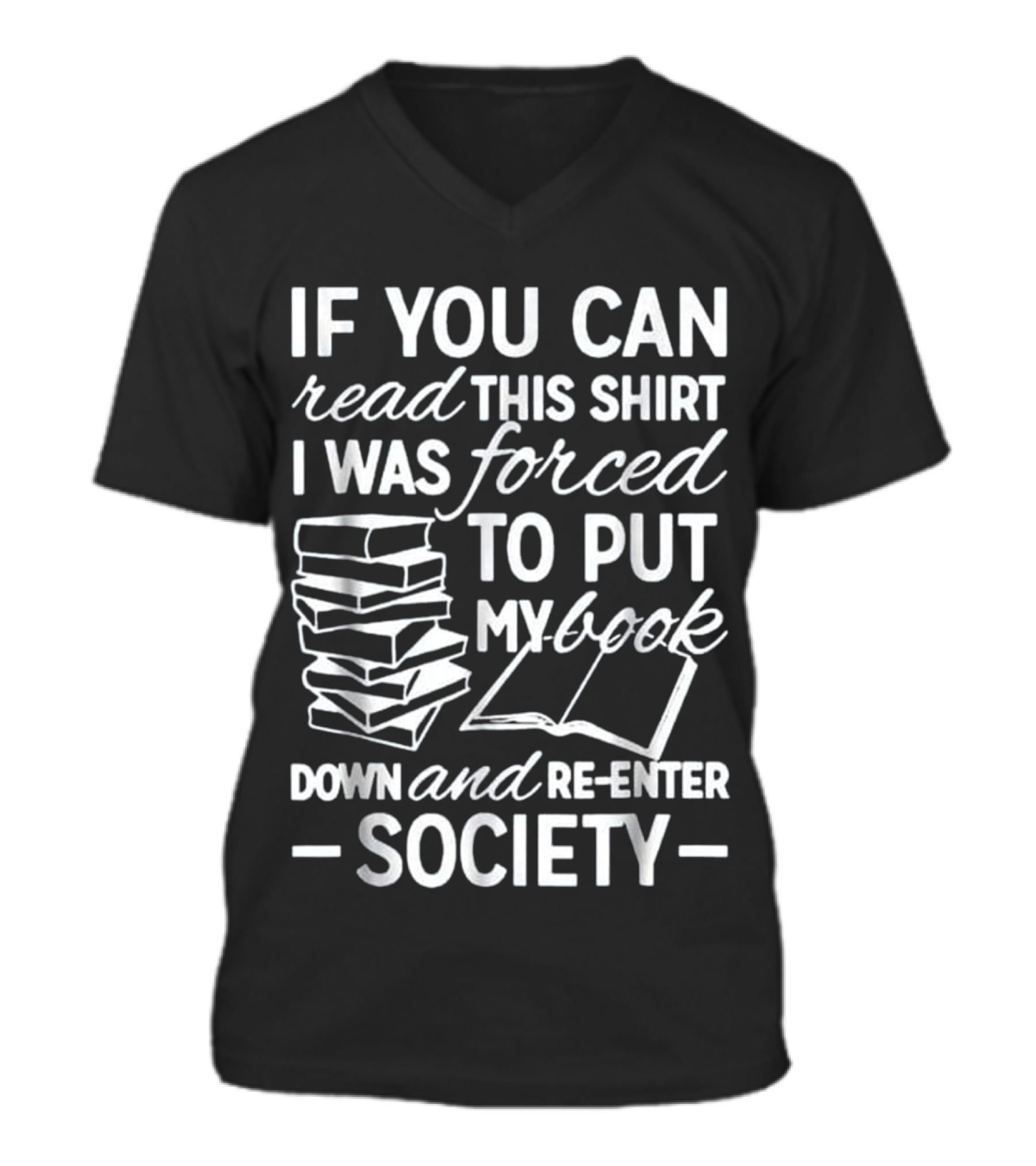 Book Shirts - Book Readin...V-Neck Unisex T-Shirt 