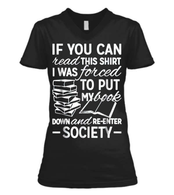 Book Shirts - Book Reading Lover V-Neck Womens T-Shirt Book Shirts - Book Reading Lover V-Neck Womens T-Shirt