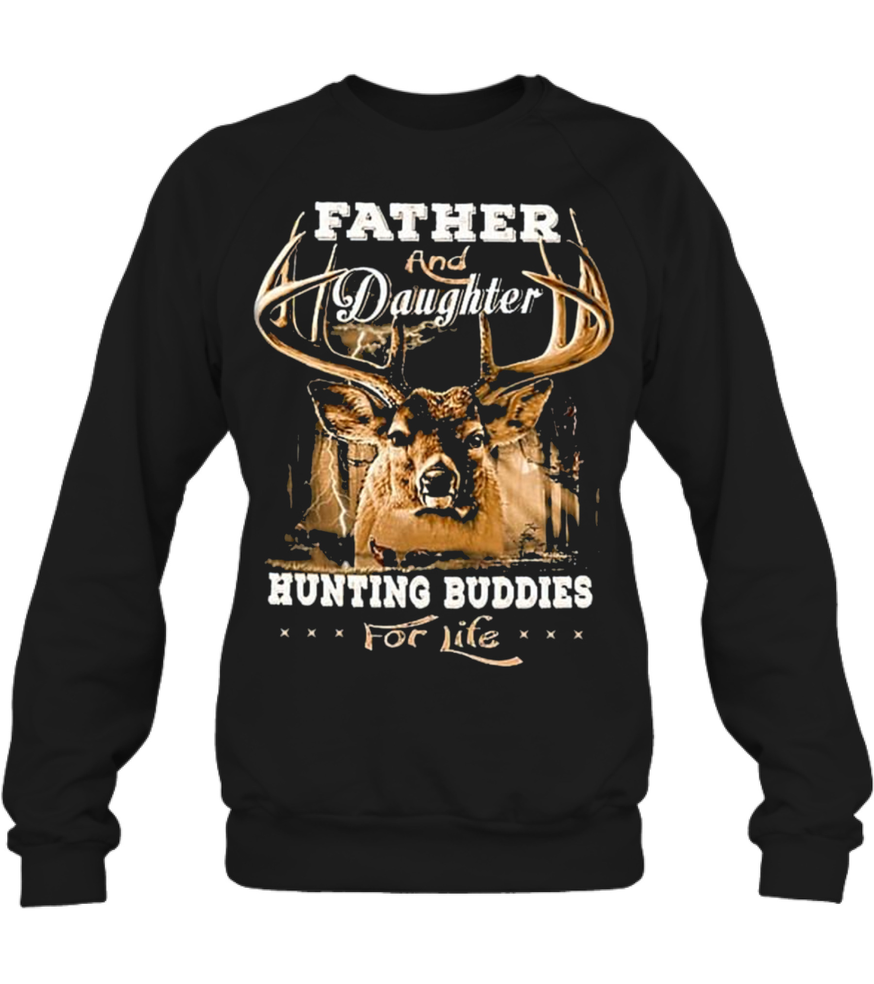Father and daughter hunti...Crewneck Sweatshirt 