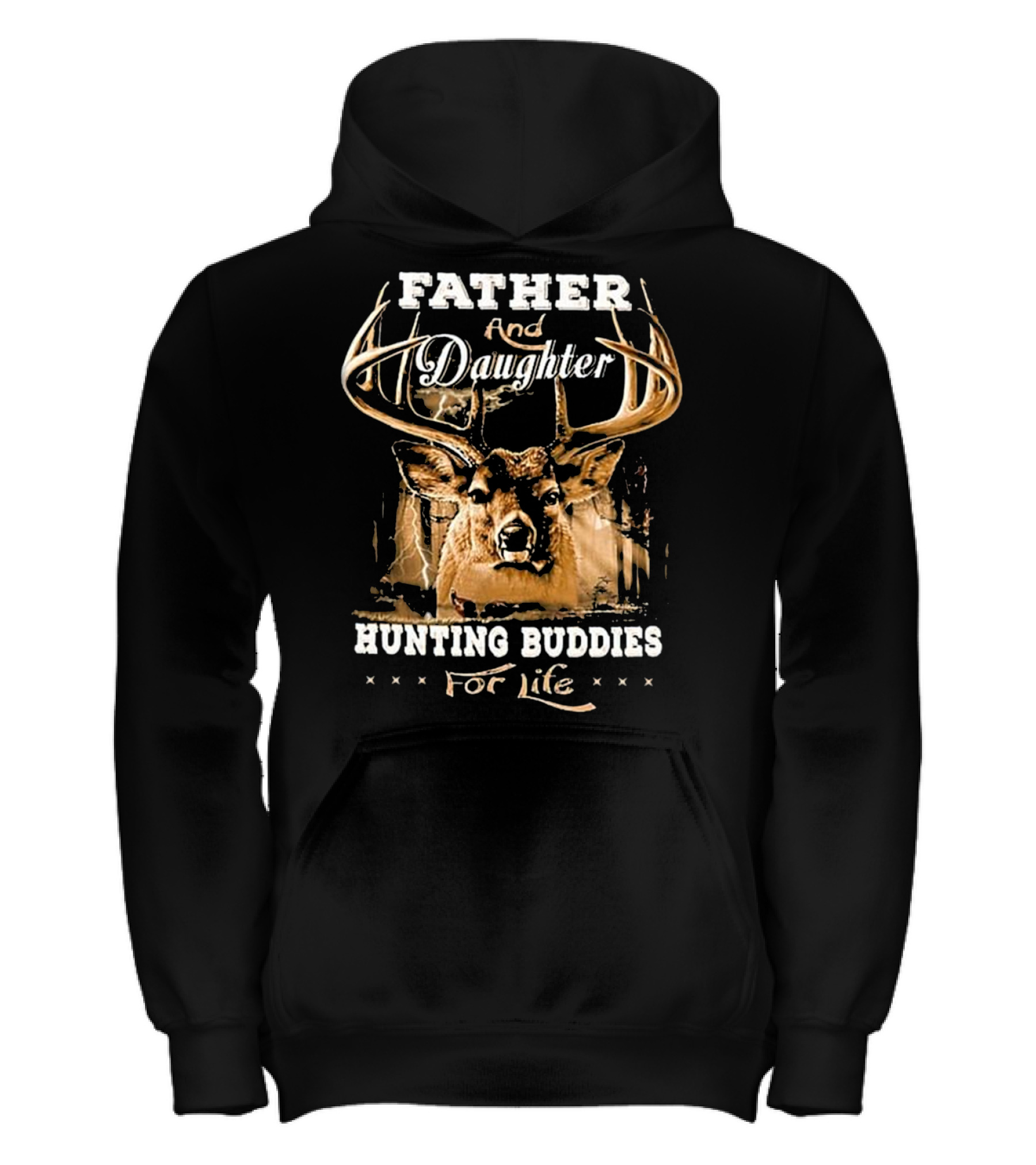 Father and daughter hunting buddies for l Kids Hoodie