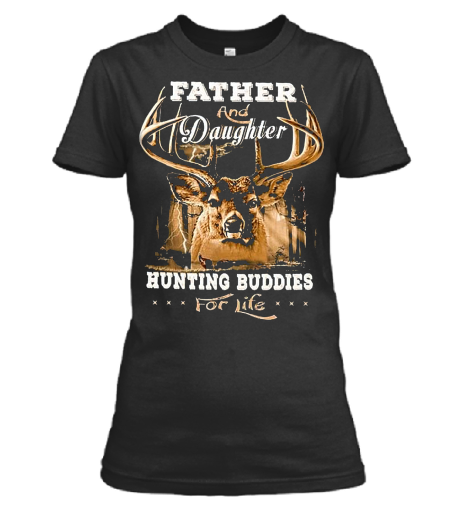Father and daughter hunting buddies for l Womens T-Shirt