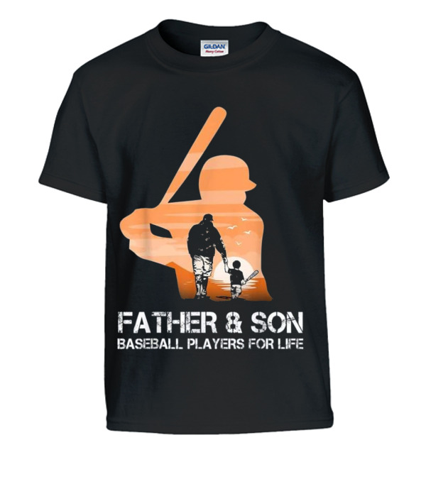 Father And Son Baseball Players For Li Kids T-Shirt Father And Son Baseball Players For Li Kids T-Shirt