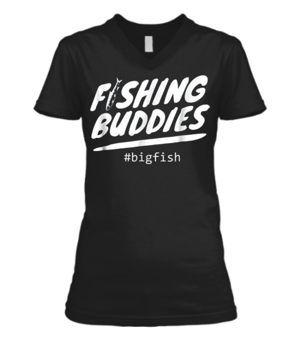 Father and Son Fishing s Fisherman Bu V-Neck Womens T-Shirt Father and Son Fishing s Fisherman Bu V-Neck Womens T-Shirt