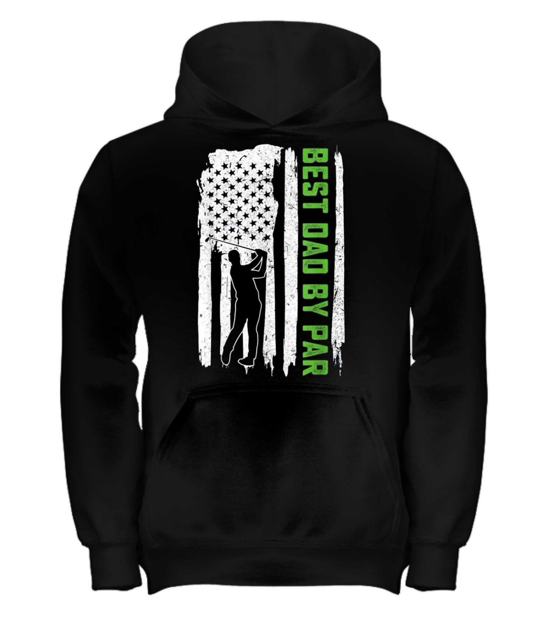 Father's Day Best Dad By Par American Flag Kids Hoodie