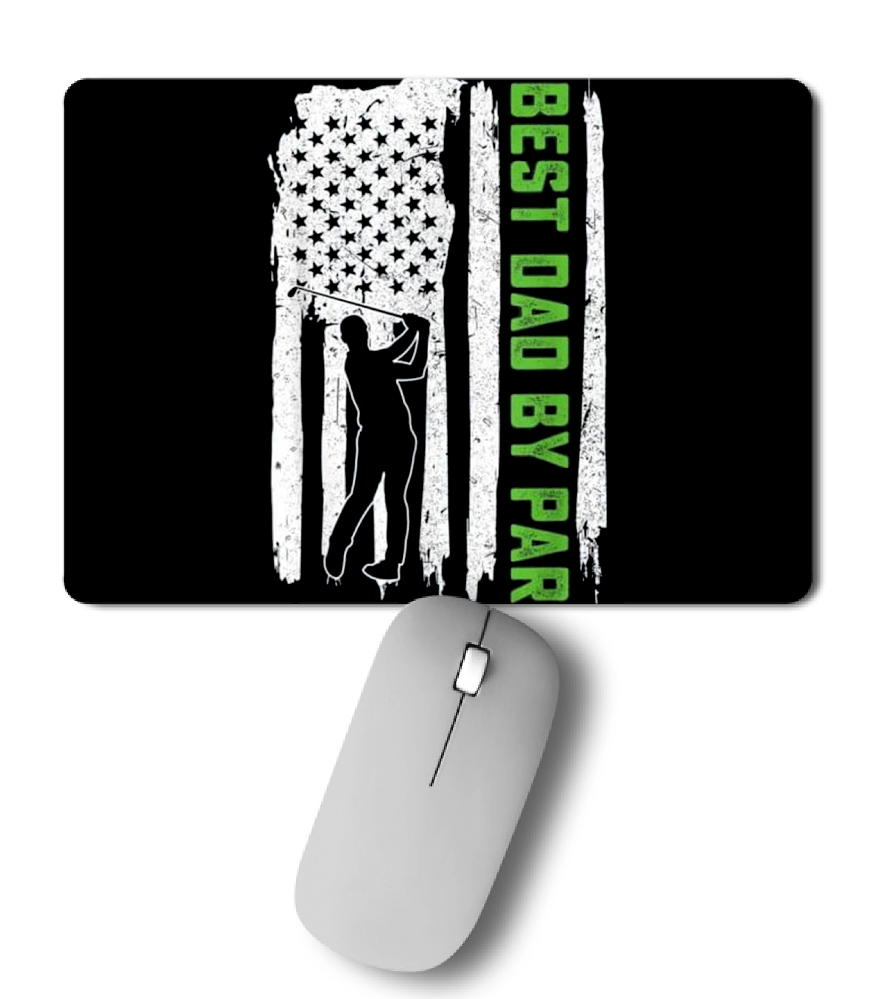 Father's Day Best Dad By Par American Flag Mousepad