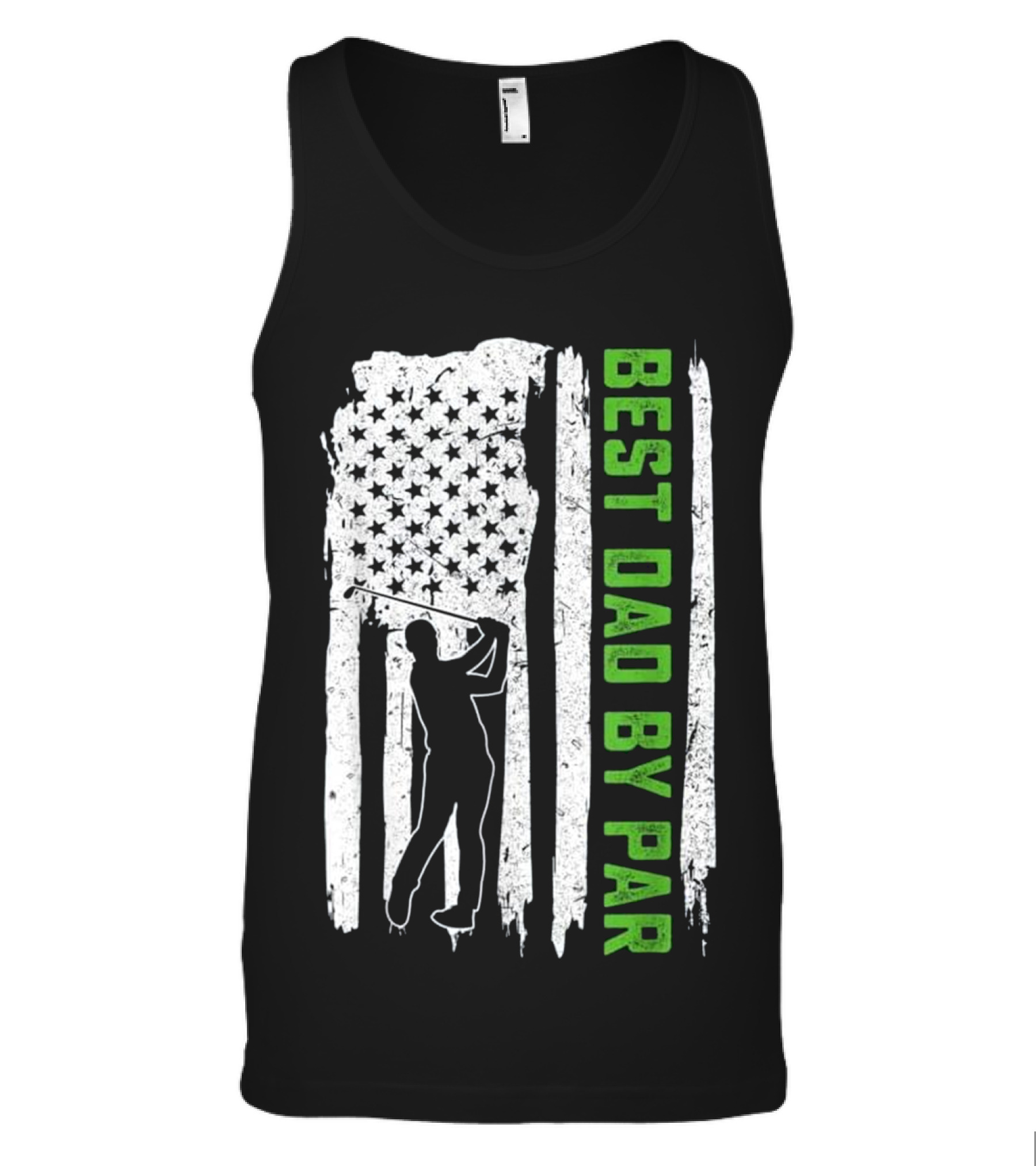 Father's Day Best Dad By Par American Flag Tank Top