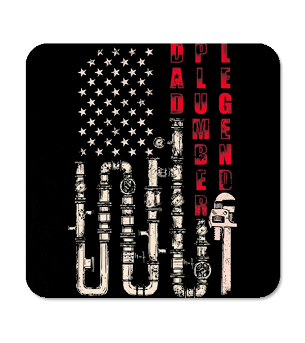 Father's Day Dad Plumber Legend Distresse Coaster Father's Day Dad Plumber Legend Distresse Coaster