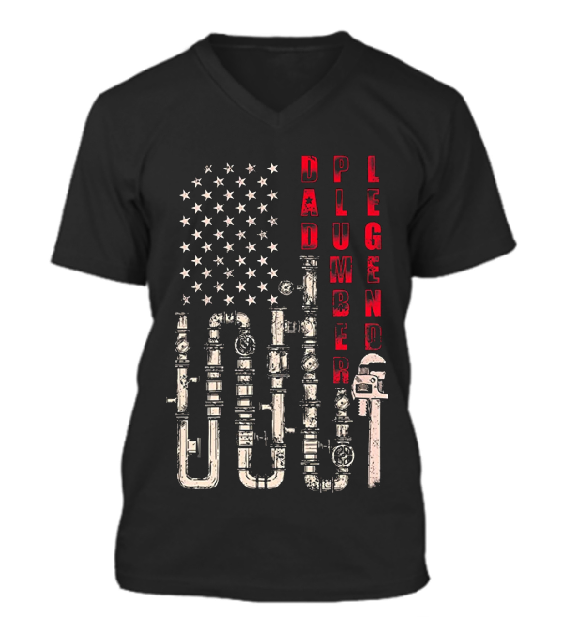 Father's Day Dad Plumber ...V-Neck Unisex T-Shirt 