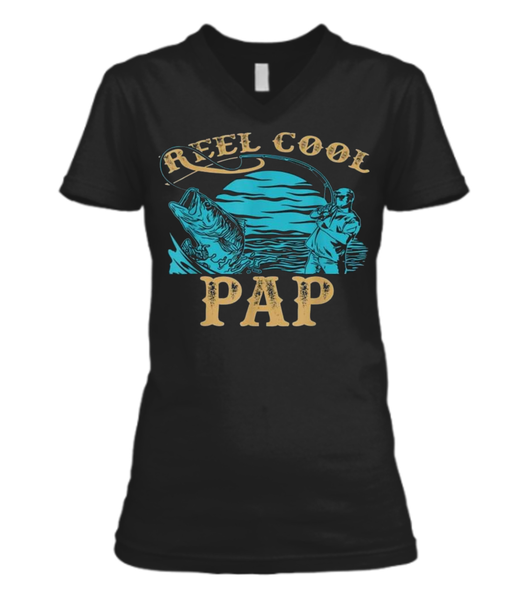 Father's Day Gifts - Fishing Ree V-Neck Womens T-Shirt