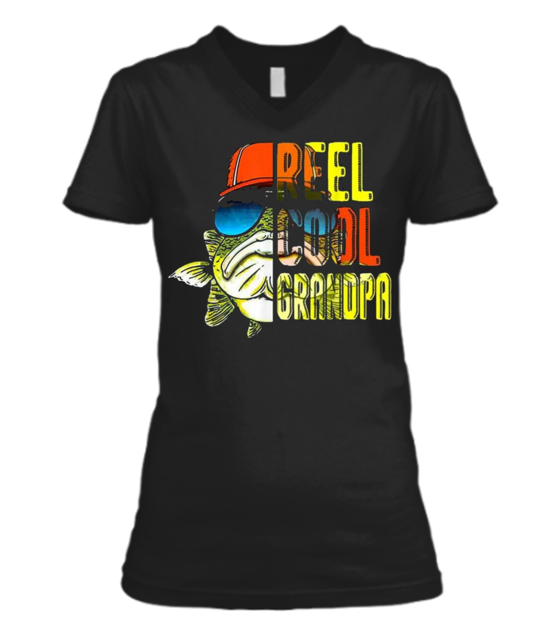 Father's Day Gifts - Fishing Reel Cool V-Neck Womens T-Shirt