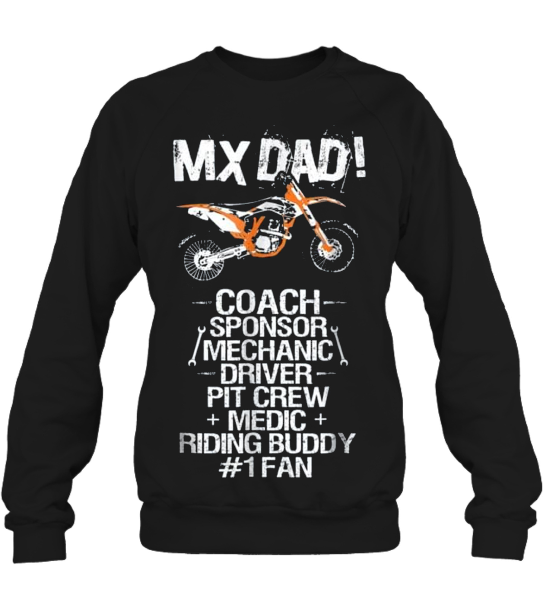 Father's Day MX Dad Coach Mechanic Buddy Crewneck Sweatshirt