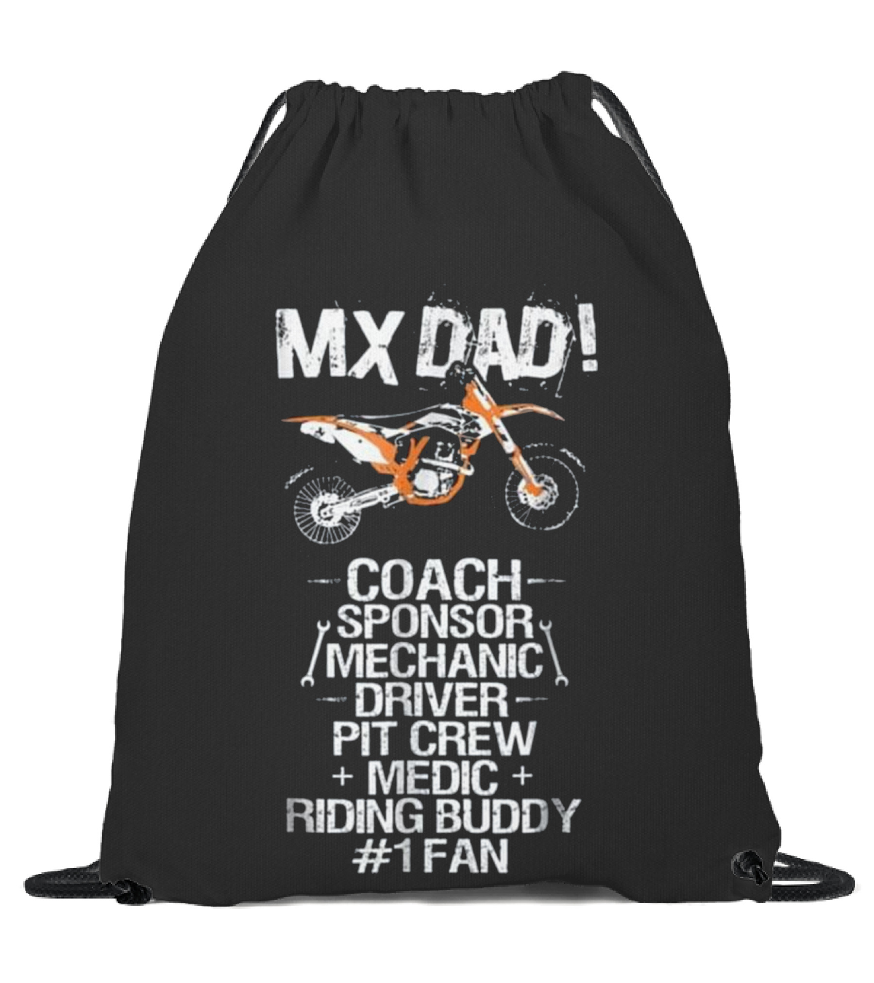 Father's Day MX Dad Coach Mechanic Buddy Drawstring Bag