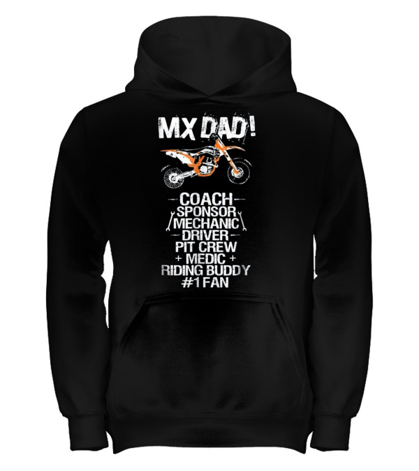 Father's Day MX Dad Coach Mechanic Buddy Kids Hoodie Father's Day MX Dad Coach Mechanic Buddy Kids Hoodie