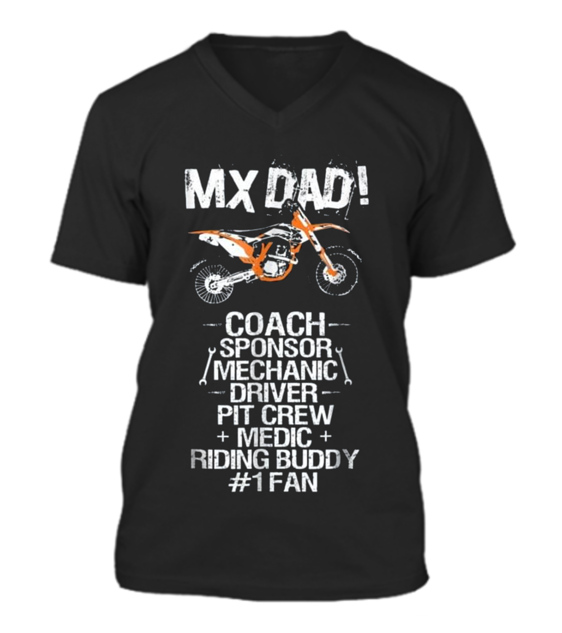 Father's Day MX Dad Coach...V-Neck Unisex T-Shirt 