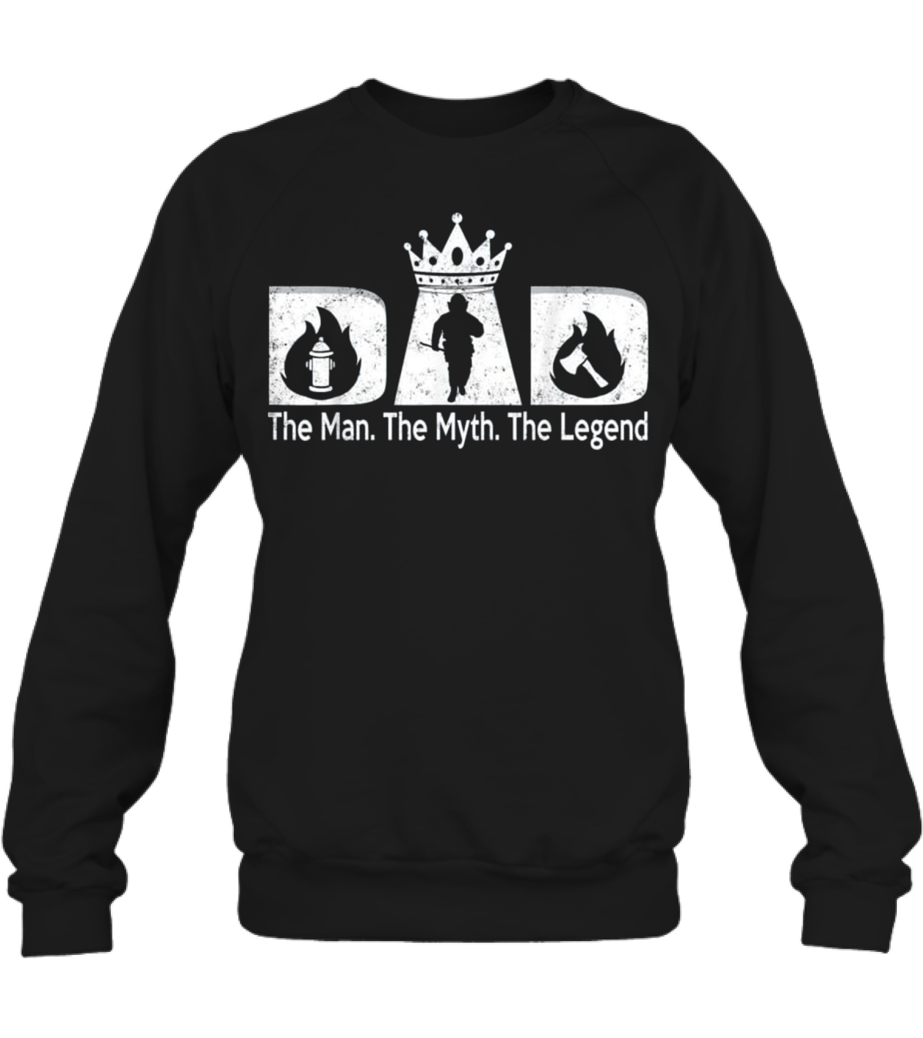 Father's Day For Men Firefighter Dad Crewneck Sweatshirt