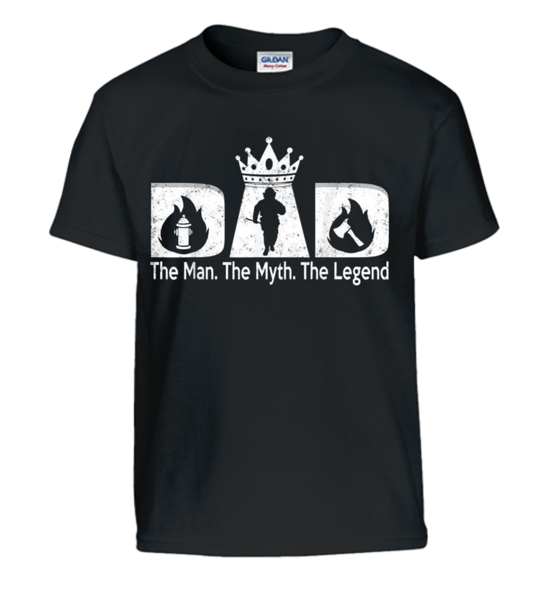 Father's Day For Men Firefighter Dad Kids T-Shirt