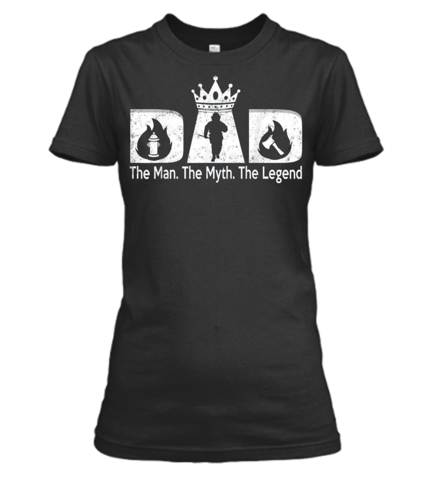 Father's Day For Men Firefighter Dad Womens T-Shirt