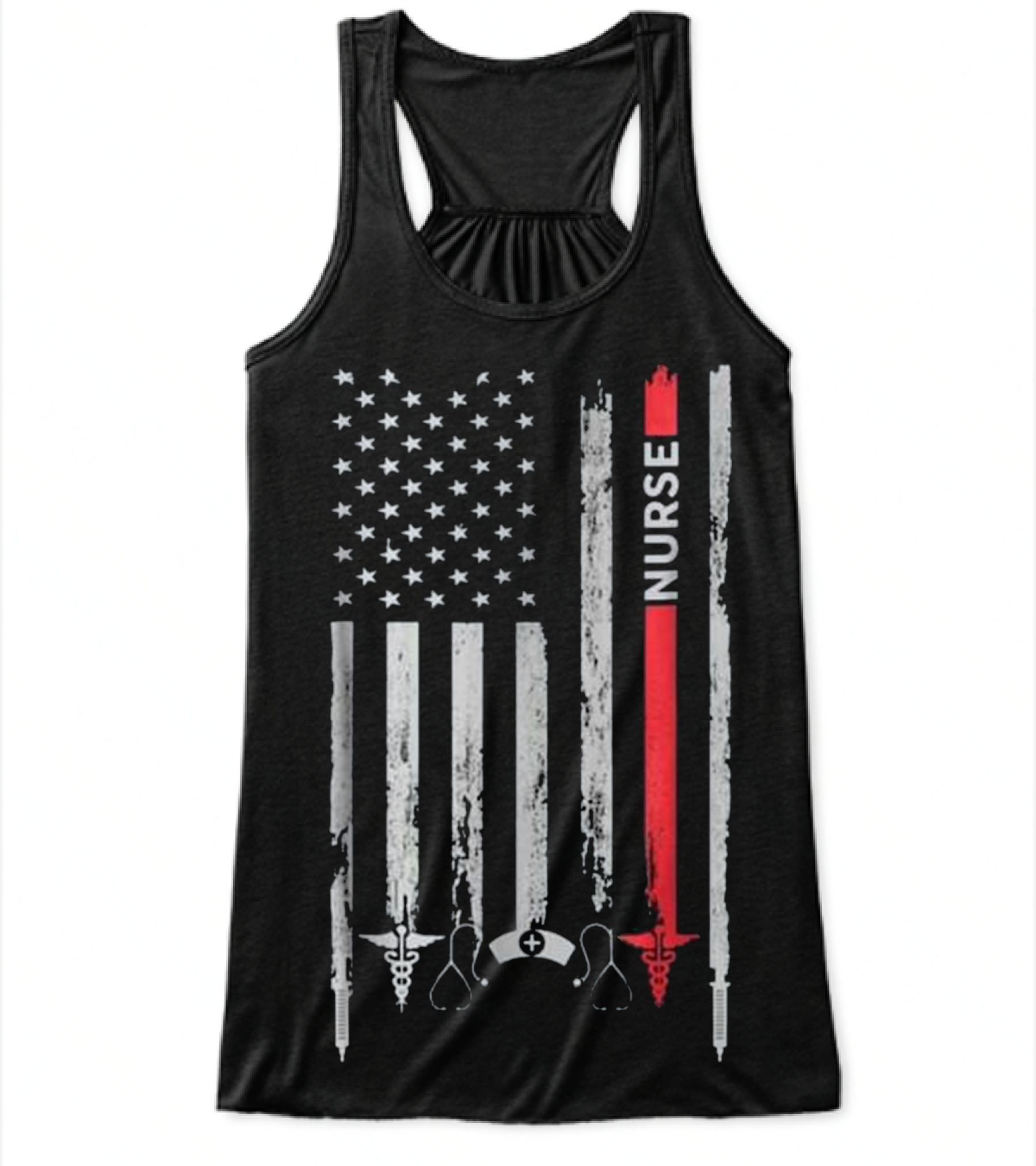 Nurse American Flag T Gift for Flowy Tank Top