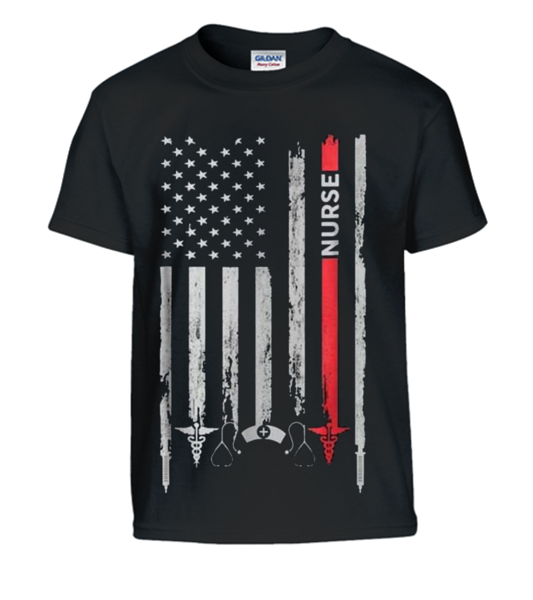 Nurse American Flag T Gift for Kids T-Shirt